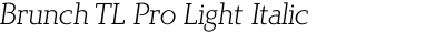 Brunch TL Pro Light Italic